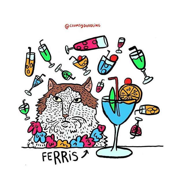 For all of you who remember Ferris who passed away in January, @clumsydoodling did a portrait of him that I thought I’d share with you. Check out her page for more wonderful illustrations